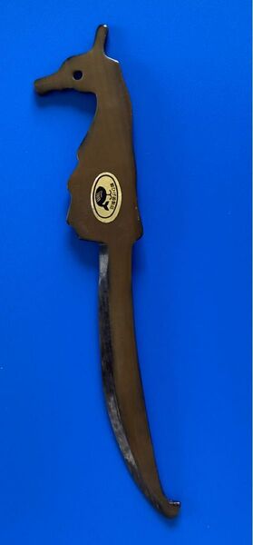 レア 鯨ひげ歯工芸品 タツノオトシゴ型ペーパーナイフ