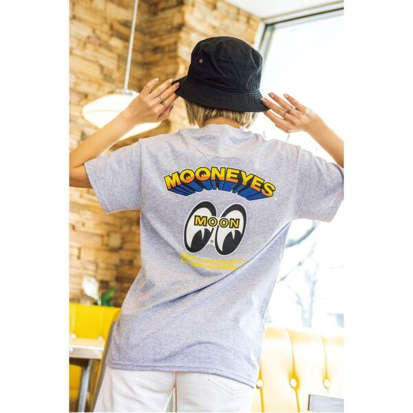 Mサイズ グレー Popping Up MOONEYES Tシャツ ムーンアイズ ポッピング アップ スティールグレー 灰色