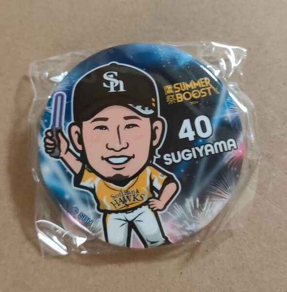 【若鷹ガチャ/杉山一樹】ホークス 若鷹ガチャ 鷹祭SUMMERBOOST 缶バッジ