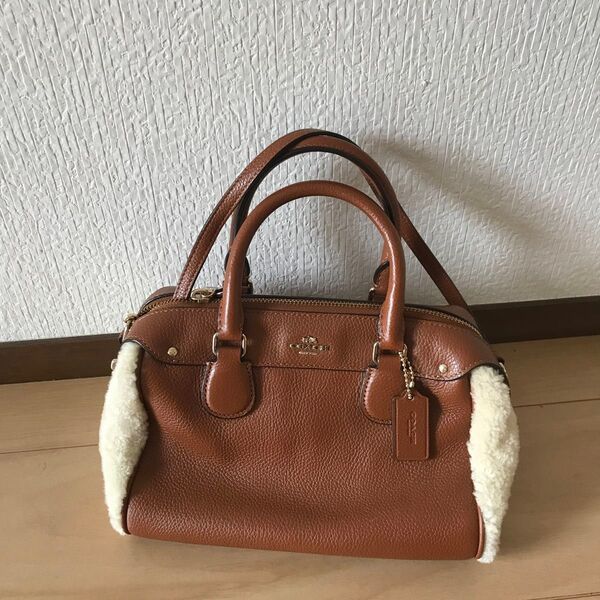 COACH コーチ ハンドバッグ レザー 2WAY ミニボストン ブラウン カバン 鞄 美品