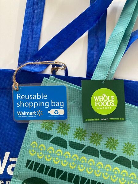 WHOLE Foods HAWAII Walmart ショッピングバッグ USED品 受け取り評価が出来ない方は購入しないで下さい