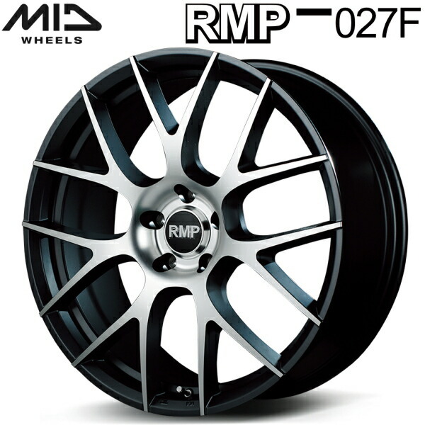 MID RMP 027F ホイール4本 セミグロスガンメタ/ポリッシュ 8.0J-19インチ 5穴/PCD114.3 インセット+38