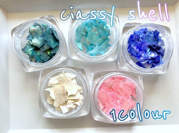 シェルパーツ クラッシュシェル シェル ネイル ハンドメイド レジン レジン封入 ニュアンス ブルー ケース入り ネイルアート