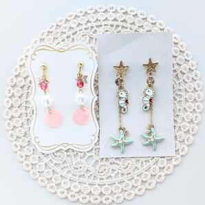 イヤリング タツノオトシゴ ハンドメイド