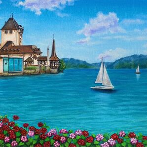 【ヨーロッパの城】 アクリル画 F3原画