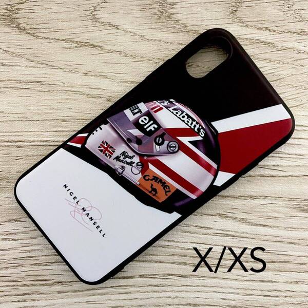 ナイジェル・マンセル ヘルメット iPhone X / XS ケース F1 ウィリアムズ ロータス マクラーレン フェラーリ 国旗 スマホ