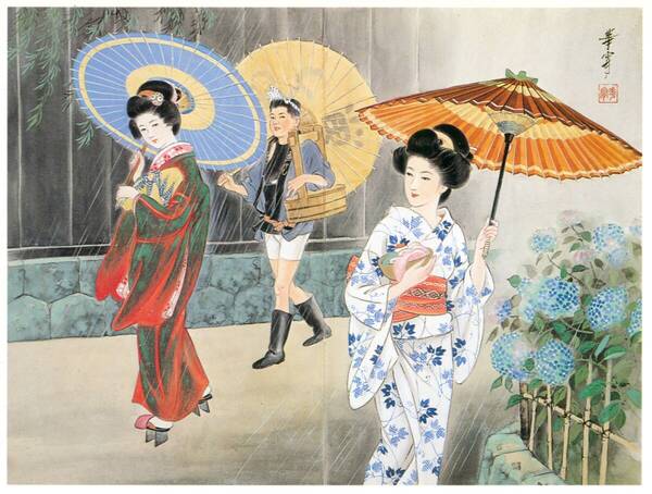 新品 高畠華宵「風俗美人十二ヶ月画帖 7月」の特殊技法高級印刷 A4版サイズ 額なし 特価980円(送料込)即決