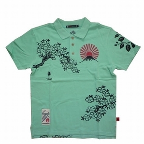参丸一★新品 定価8,532円 一富士二鷹三茄子 ポロ シャツ サンマルイチ 福蛙 M 緑/グリーン 半袖 刺繍 コットン100% 未使用 メンズ 即決⑥