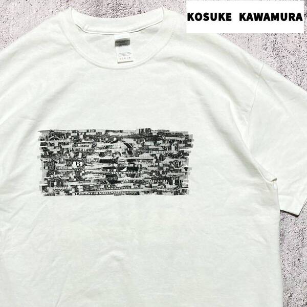 ★ レア サイン、シリアルナンバー付 河村康輔 アーカイブ展 50枚限定 ドル コラージュ Tシャツ L★ ダリ エッシャー stussy supreme 芸術