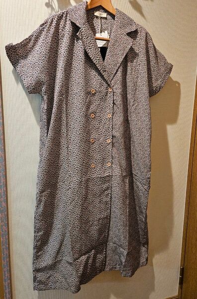 値下げ 新品 Fillil ダブルシャツ花柄ワンピース ボルドー F