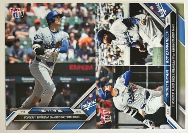 topps nowドジャース 大谷翔平 ロイキャンパネラ 9試合連続打点 200号ホームラン