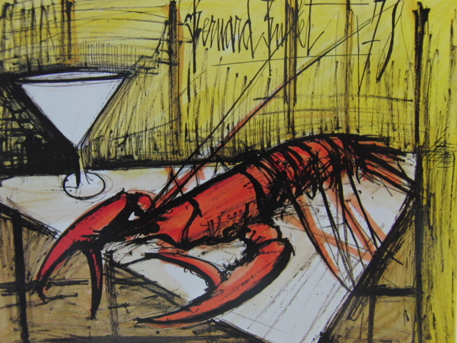 Bernard Buffet, [Crevettes Omar], Livre d'art rare, En bonne condition, Maîtres français, personne, Paysage, Tout neuf avec un cadre de haute qualité, livraison gratuite, Peinture, Peinture à l'huile, Nature, Peinture de paysage