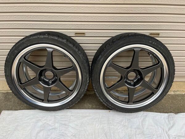 最終出品①【希少】Buddy Club P1 Racing Ⅱ (P1レーシングⅡ)PCD114.3 5H 18インチ 8J×2本