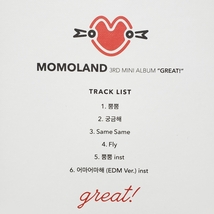 【即決価格】MOMOLAND★GREAT!★CD＋フォトブック BBoom BBoom EDM★〈アイン 2枚 トレカ付き〉良好 モモランド ナンシー ヨヌ ジュイ_画像2