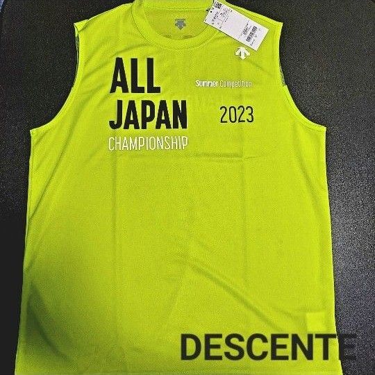 人気イエロー DESCENTE デサント ノースリーブ シャツ インターハイ タンクトップ