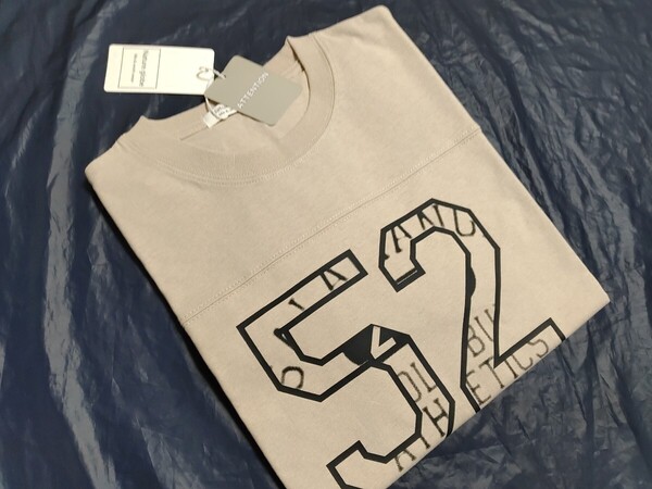 L寸・半袖新品/BIGロゴTシャツ●スモークべージュ