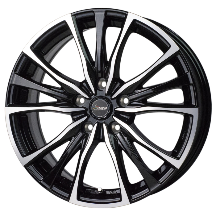 BRIDGESTONE NEWNO 185/55R15 Chronus CH-110 メタリックブラックポリッシュ 15インチ 6J+43 5H-114.3 4本セット
