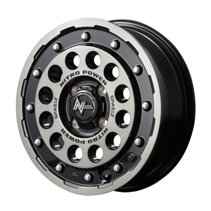 BRIDGESTONE NEWNO 165/65R15 NITRO POWER H12 SHOTGUN ブラッククリア/マシニング 15インチ 5J+45 4H-100 4本セット