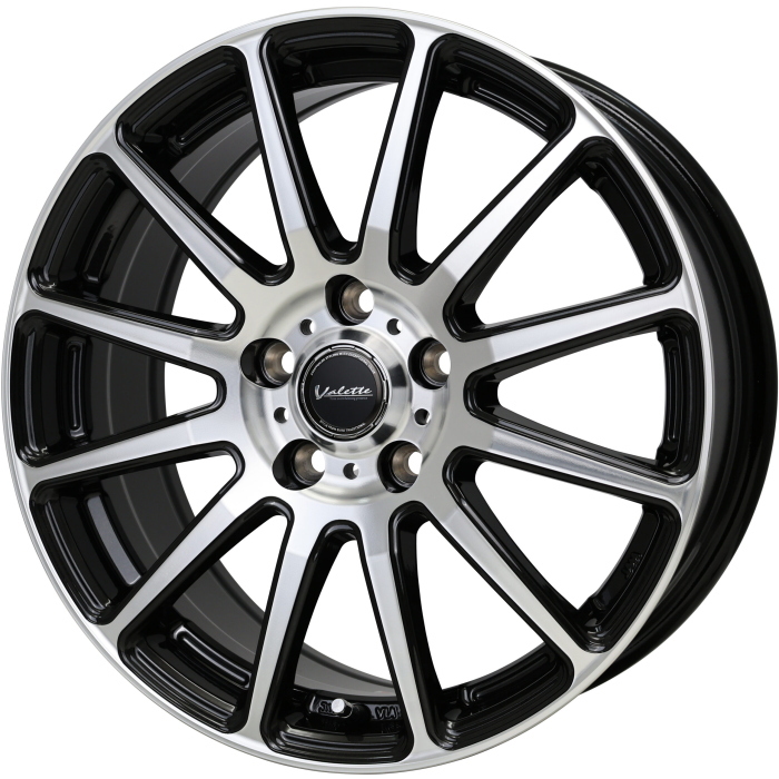 BRIDGESTONE NEWNO 205/55R17 Valette GLITTER ブラックポリッシュ 17インチ 7J+48 5H-114.3 4本セット