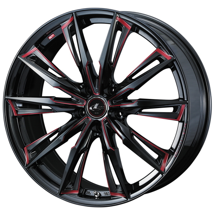 BRIDGESTONE POTENZA Adrenalin RE004 225/45R17 LEONIS GX BK/SC RED 17インチ 7J+47 5H-100 4本セット
