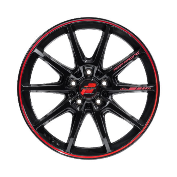 BRIDGESTONE POTENZA Adrenalin RE004 215/55R17 RMP RACING R25 Plus ブラック/リムレッドライン 17インチ 7.5J+48 5H-114.3 4本セット