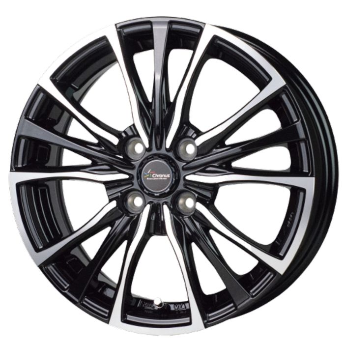 BRIDGESTONE ECOPIA NH200C 165/65R15 Chronus CH-110 メタリックブラックポリッシュ 15インチ 5.5J+43 4H-100 4本セット