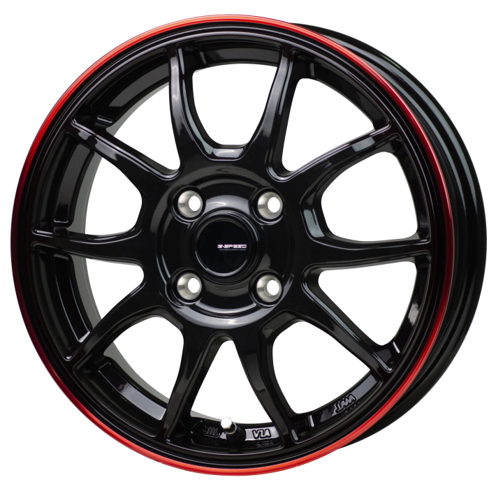 BRIDGESTONE ECOPIA NH200 185/65R14 G.Speed P-06 ブラック+レッドクリア 14インチ 4.5J+45 4H-100 4本セット