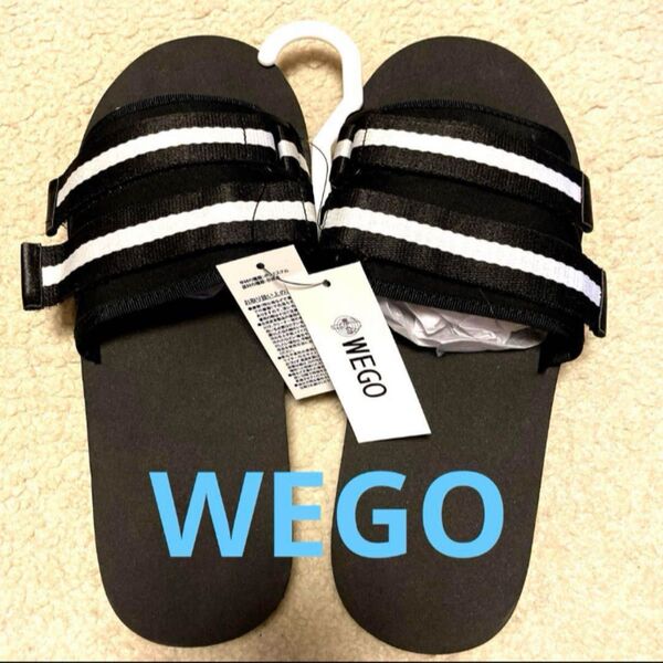 新品 WEGO サンダル フラットテープラインサンダル L