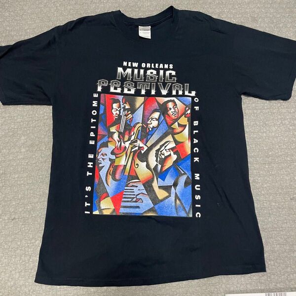 価格相談可能 ニューオーリンズ jazz ジャズ tシャツ Lサイズ 両面 ブラック 黒
