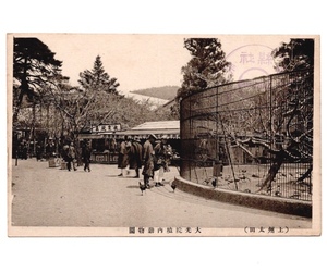 戦前絵葉書 群馬 上州 太田 大光院境内 動物園