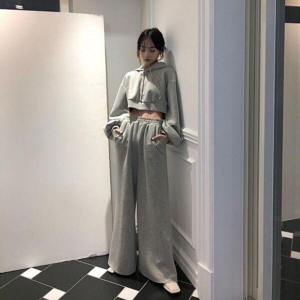 melt the lady ガールズボディスウェットセットアップ グレー メルトザレディ パーカー パンツ 完売品 レア