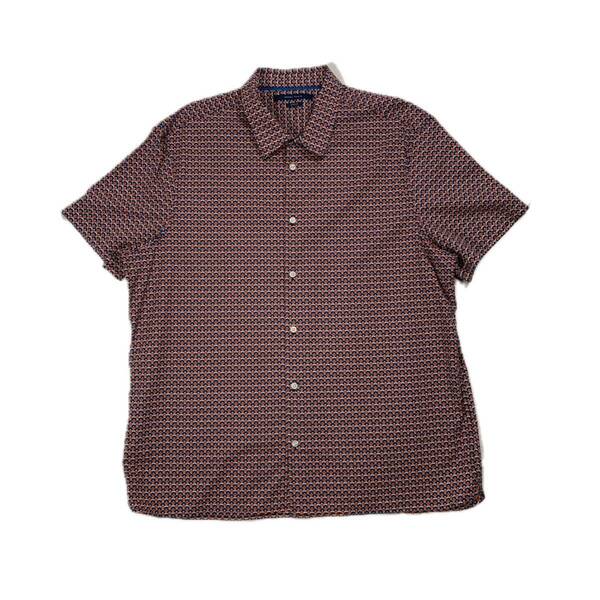 9638 PERRY ELLIS ペリーエリス 総柄 半袖シャツ XXL