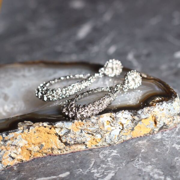 USA VINTAGE GRITTER DESIGN METAL EARRING/アメリカ古着グリッターデザインメタルピアス