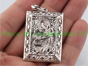 [ permanent gorgeous ] platinum Dragon pendant [ white gold dragon ] luck with money fortune . feng shui memory day birthday . except . amulet accessory * length 40mm -ply 30g proof attaching W08