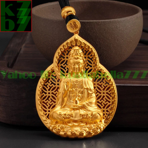 [ permanent gorgeous ] Gold pendant original gold [. sound bodhisattva ] luck with money fortune . better fortune feng shui memory day birthday amulet accessory * length 60mm -ply 30g proof attaching W49