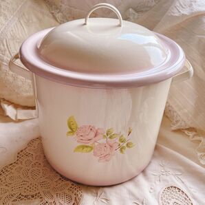 お値下げ☆イマン☆ダイアナローズホーローライスキャニスター缶マニーローズ薔薇イケアニトリimaneローズバスケットプリンセスローズ