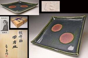 Takako araki ★ oribe glaze Shapo Plate ★ Shiori Kaibo ★ Редко!