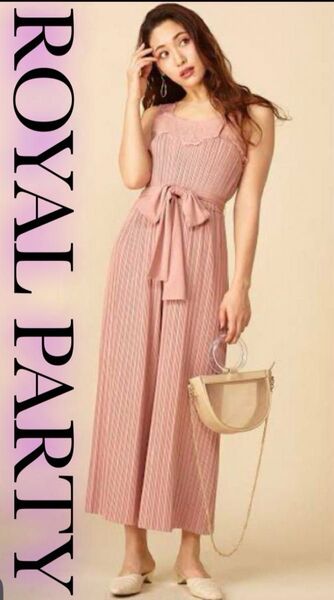 SALE!!ROYALPARTY★ロイヤルパーティー★オールインワン★レース★プリーツ★サロペット★コンビネゾン★ワイドパンツ