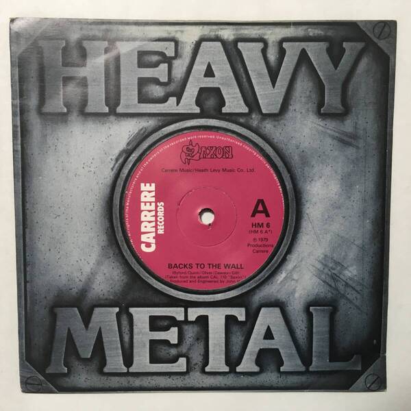 SAXON BACKS TO THE WALL UK盤 HEAVY METALスリーヴ