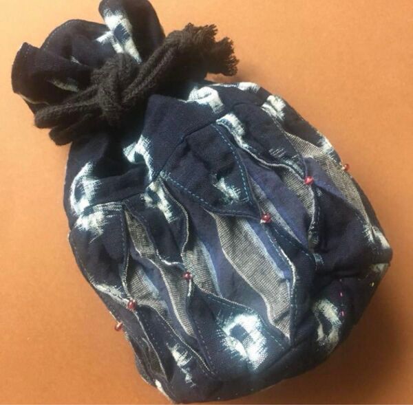 【ハンドメイド】絣 巾着袋 小物入れ ポーチ バッグ