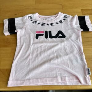 FILA. 袖メッシュ半袖Tシャツ ピンク 100㎝