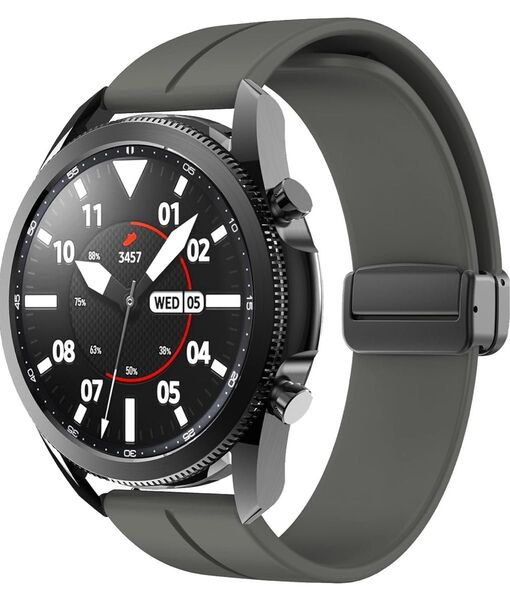 時計バンド 20mm 交換バンド シリコン製 磁気バックル付き グレー バンド