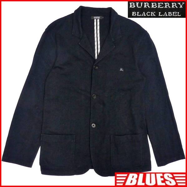 即決★BURBERRY BLACK LABEL★メンズM 廃版 テーラードジャケット バーバリーブラックレーベル 2 黒 ノバチェック 三陽商会正規 ナイト刺繍
