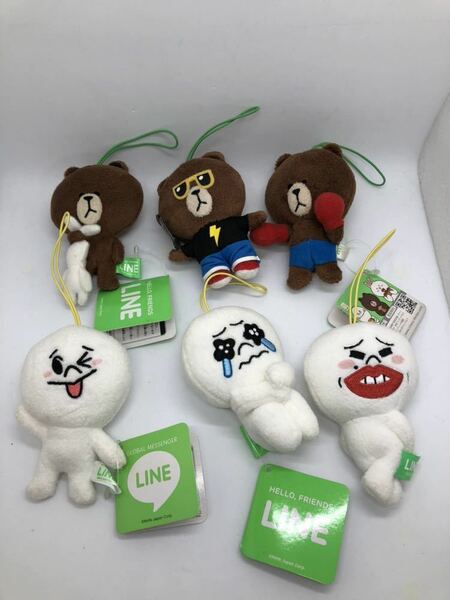 LINE マスコット ブラウン ぬいぐるみ 6つ