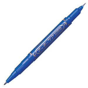 【新品】(まとめ) ゼブラ 油性マーカー マッキーケア超極細 極細+超極細 青 YYTH3-BL 1本 〔×50セット〕