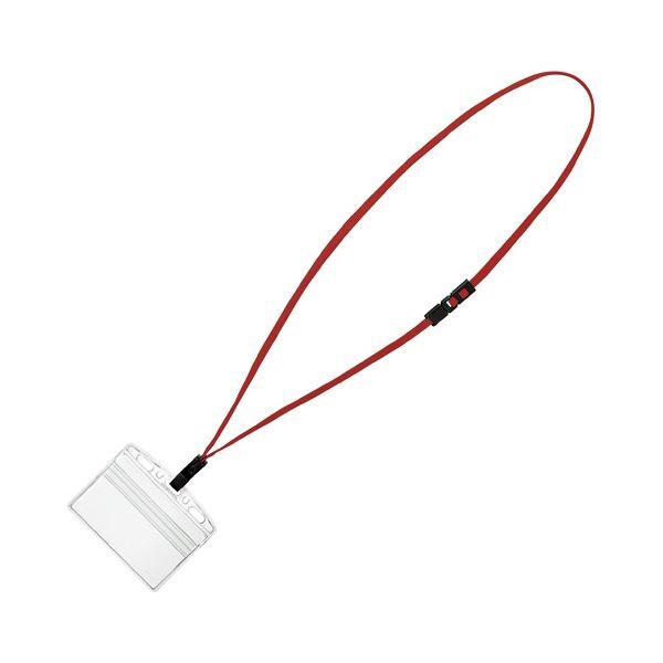 【新品】(まとめ) コクヨ 吊り下げ名札セット(カードプロテクトタイプ・チャック式)(アイドプラス) 赤 ナフ-SP180R 1セット(10個) 〔×