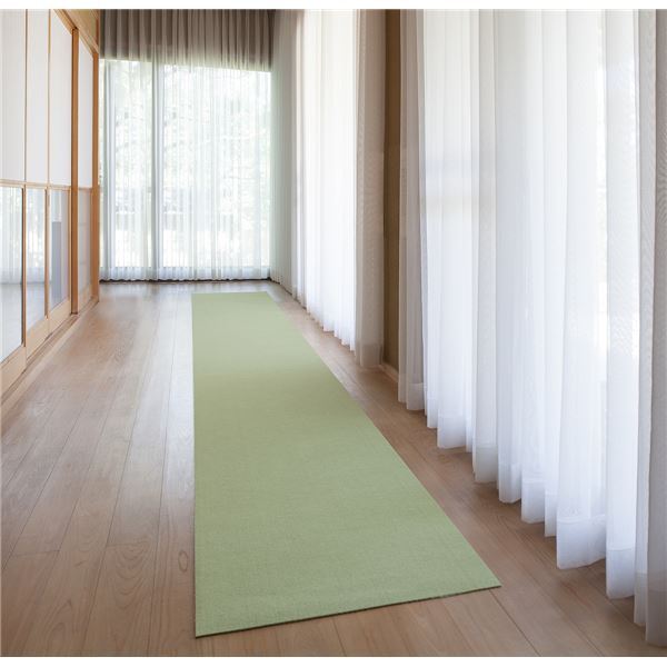 【新品】サンコー おくだけ吸着ロングマット60×600cmGR (KH-70) グリーン