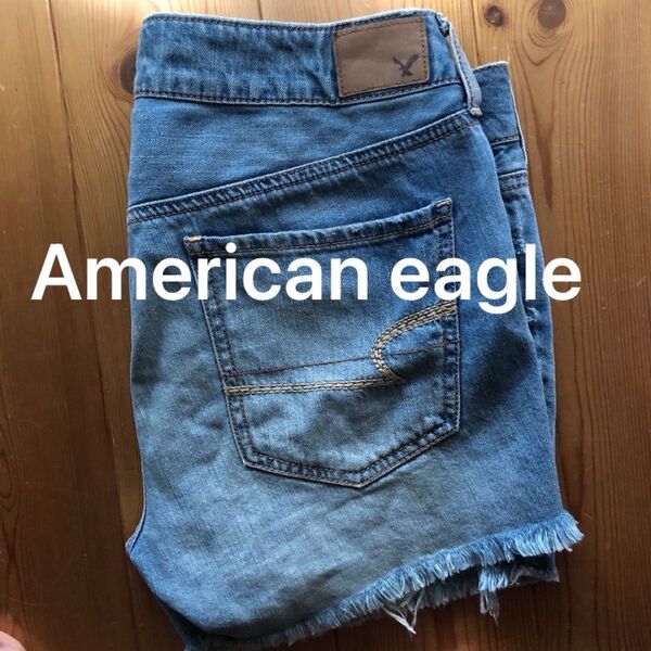 American eagle レディース ダメージ デニム ショートパンツ