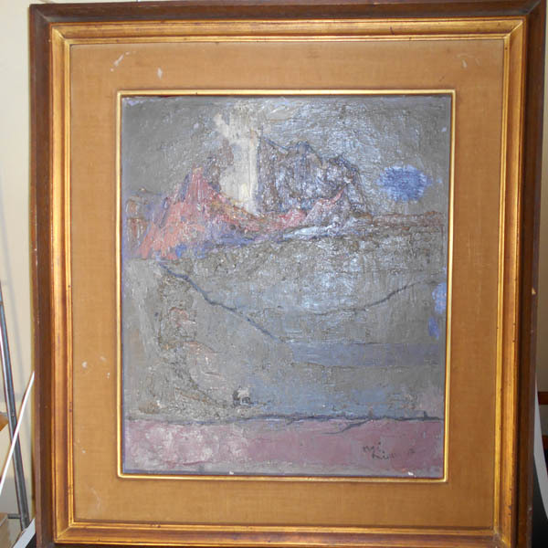 Flea Market Z Western Painting Oil Painting Hei Kimura Western Painter Behavioral Art Association Member Former Osaka Christian Junior College Professor Aso Painting Oil Painting Handwritten Authentic Work, painting, oil painting, Nature, Landscape painting