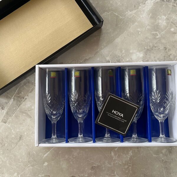HOYA Crystal TOKYO ホーヤ クリスタル シャンパングラス 5客セット